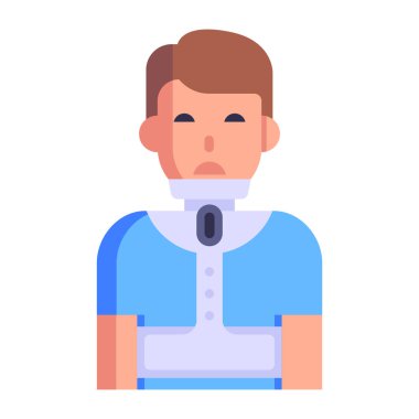 Sakallı ve mavi yüzlü adam vektör çizimi