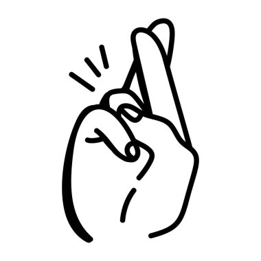 El hareketi simgesi, vektör işareti, taslak sembolü illüstrasyonu, doğrusal logotip, modayı takip eden düz çizgi