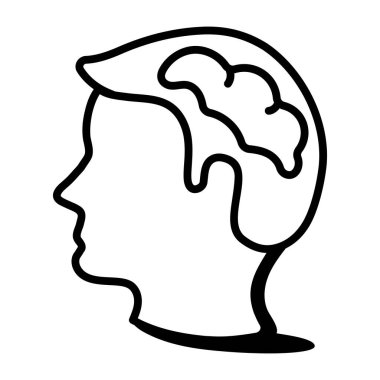 Beyin vektör çizim tasarımlı insan kafası
