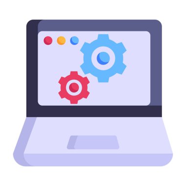 vites ve vites vektör çizimi dizaynlı dizüstü bilgisayar