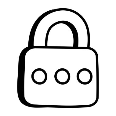 Kilit. Web simgesi basit illüstrasyon