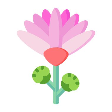 güzel çiçek simgesi, vektör illüstrasyonu 