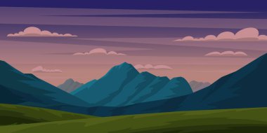 Dağlı ve mavi gökyüzü olan dağ manzarası