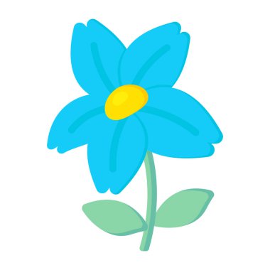 güzel mavi çiçek, vektör illüstrasyonu