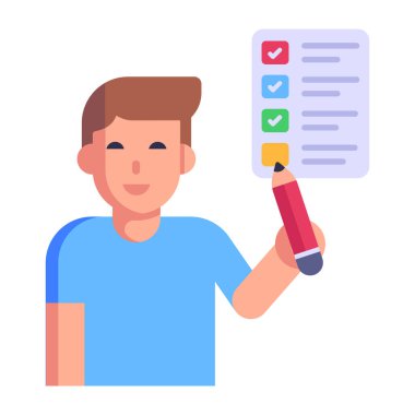 Liste vektör illüstrasyon tasarımı olan adam