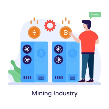 Madencilik endüstrisi vektör illüstrasyonu 