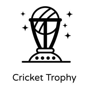 Kriket kupası. Web simgesi basit illüstrasyon