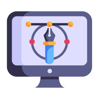 Bilgisayar. Web simgesi basit illüstrasyon