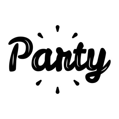 Parti el yazısı harf cümlesi. vektör illüstrasyonu.