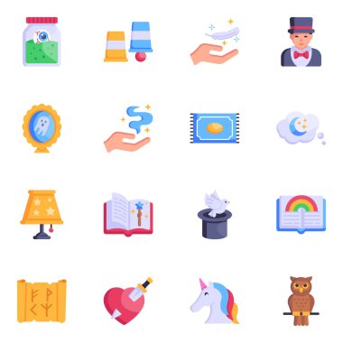 Eğitim ve öğrenme ikonları ayarlandı. Web için 9 okul vektör simgesinin karikatür çizimi