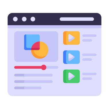 Web sitesi tasarımı vektör illüstrasyonu. Basit düz simge