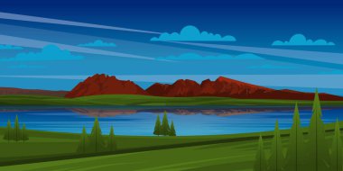 Dağlarla ve gökyüzüyle manzara