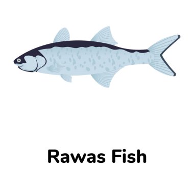 Balık ikonu. Web için deniz ürünleri vektör simgelerinin düz çizimi