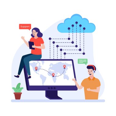 seo modern simgelerin düz tasarım vektör çizimi