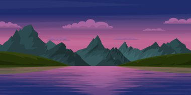 Dağları ve dağları olan güzel bir manzara