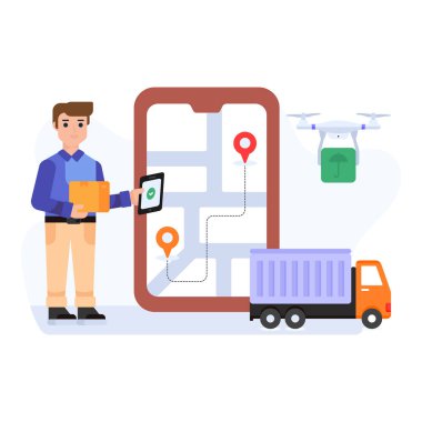 Lojistik kavramı, vektör çizim