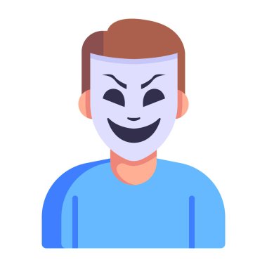 adam yüzü maske vektör çizimi ile