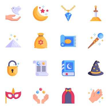 9 ve gece sembollerinin vektör çizimi. Web için parti ve kutlama stoku koleksiyonu.