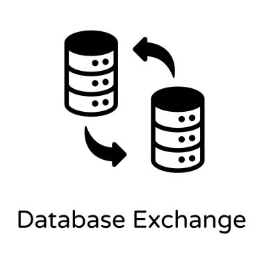 veritabanı düz vektör simgesi.