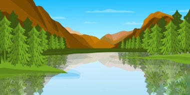 Göl ve dağlarla kaplı manzara