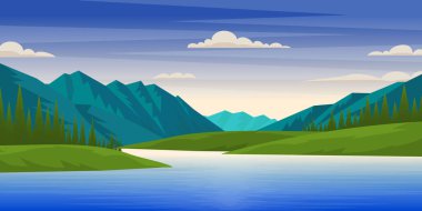 Dağlı ve mavi gökyüzü olan dağ manzarası