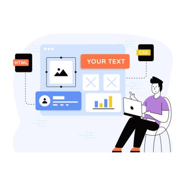 seo modern simgelerin düz tasarım vektör çizimi