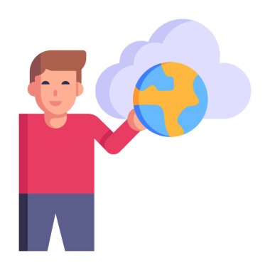 çocuk dünya haritası vektör çizimine sahip