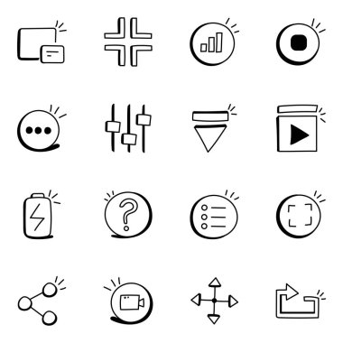 Web ve mobil için 16 evrensel simge kümesi...