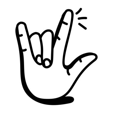 El çizimi karalama simgesi, vektör illüstrasyonu