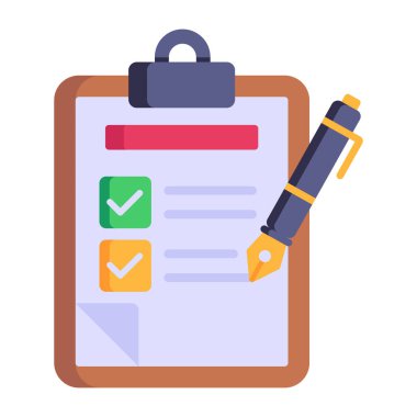 Liste simgesi ve vektör illüstrasyonlu pano