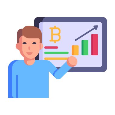 Büyüyen grafik vektör illüstrasyon tasarımı olan adam