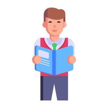 Kitap vektör çizimi tasarımı olan öğrenci