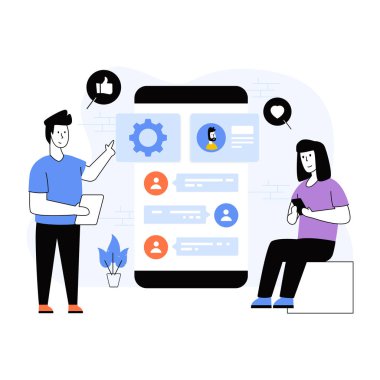 seo modern simgelerin düz tasarım vektör çizimi