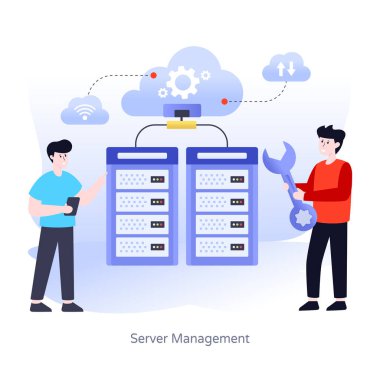 sunucu yönetimi, vektör illüstrasyon tasarımı