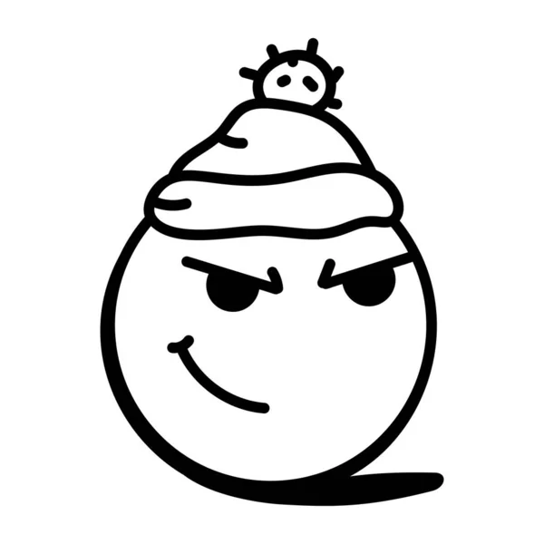 Carino Pupazzo Neve Cartone Animato Con Cappello Natale — Vettoriale Stock