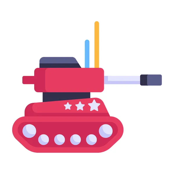 Icono Del Tanque Juguete Dibujo Animado Del Vector Tanque Ilustración — Vector de stock