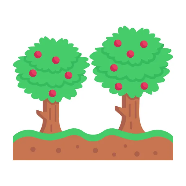 Boom Met Bladeren Bomen Vector Illustratie Ontwerp — Stockvector