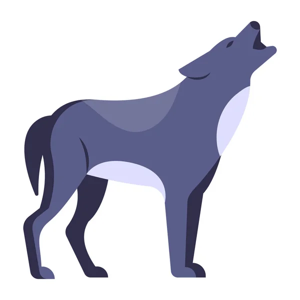 Wolf Icoon Platte Illustratie Van Wolf Vector Pictogrammen Voor Web — Stockvector