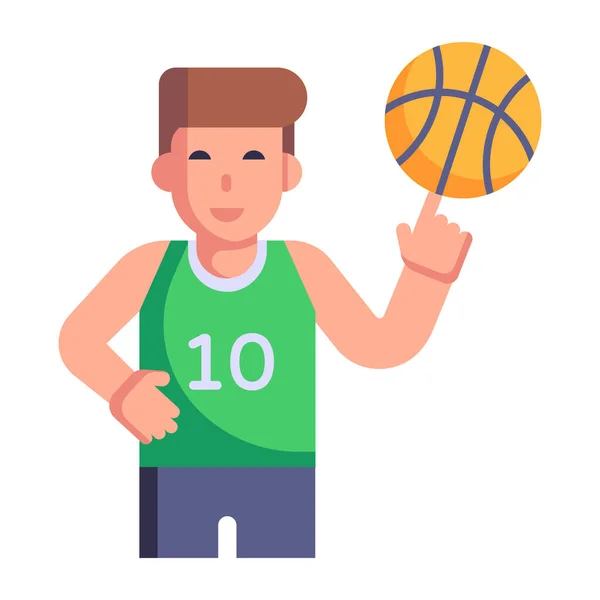 Basketballspieler Mit Ballvektor Illustration — Stockvektor