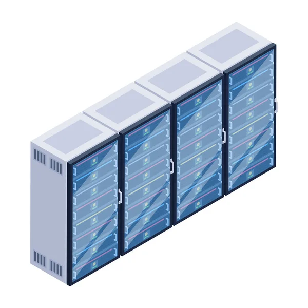 Vektorillustration Einer Speicherung Eines Server Racks — Stockvektor