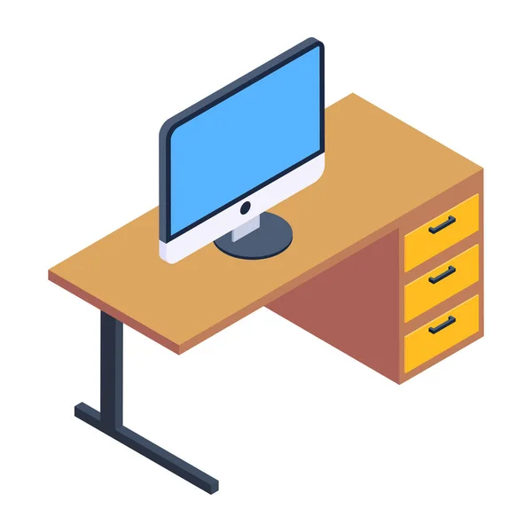 Monitor Computador Com Design Ilustração Vetorial Desktop — Vetor de Stock