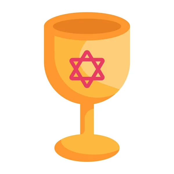 Векторная Иллюстрация Золотой Еврейской Чаши — стоковый вектор