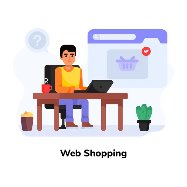 Online Nakupování Webová Ikona — Stockový vektor