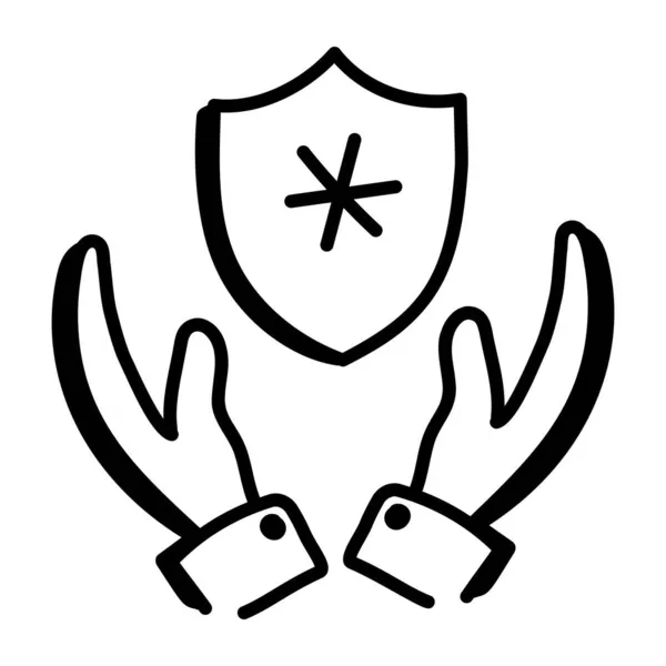 Escudo Con Icono Protección Ilustración Vectorial — Archivo Imágenes Vectoriales