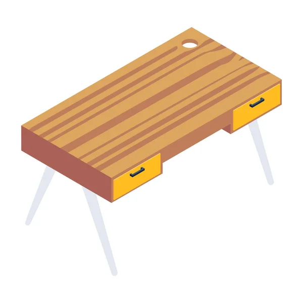 Dřevěný Stůl Design Vektorové Ilustrace Nábytku — Stockový vektor