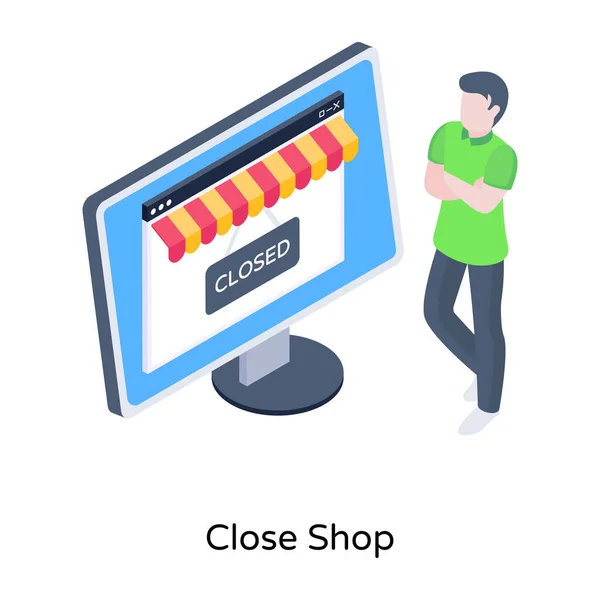 Online Winkelen Web Icoon — Stockvector