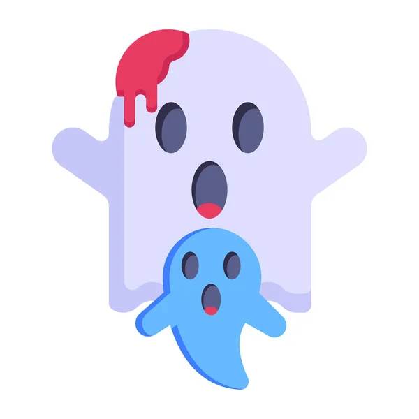 Halloween Fantasma Con Ilustración Vector Cráneo — Vector de stock