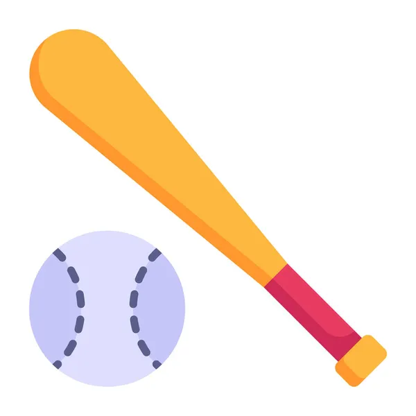 Іконка Яча Регбі Бейсбольна Бита Ракетка Векторні Ілюстрації — стоковий вектор