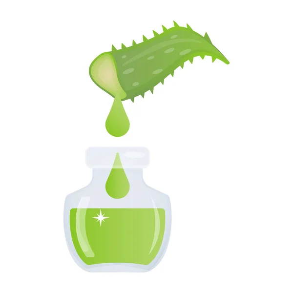 Icono Aloe Vera Isométrico Agua Botella Vector Ilustración Sobre Fondo — Vector de stock