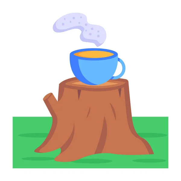 Çay Fincanı Kaşık Vektör Çizimi Olan Kahve Fincanı — Stok Vektör